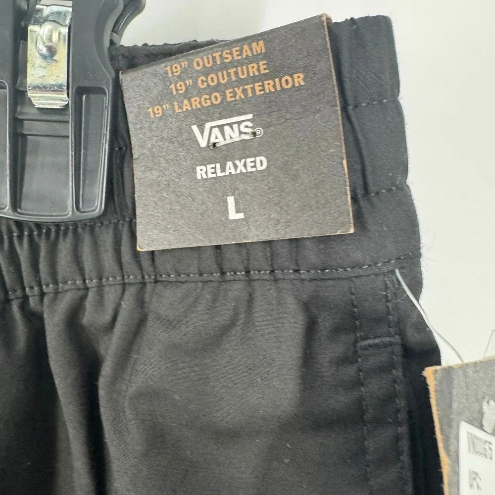 Vans Mens Primary Solid Elastic Boardshorts Black Relaxed Fit Size Large NWT